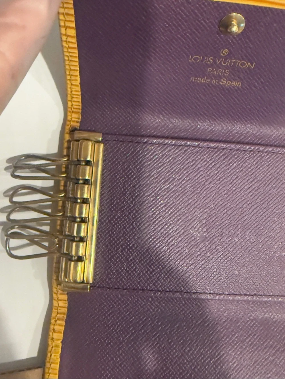 Louis Vuitton Yellow Epi Leather Card Case with LV Monogram